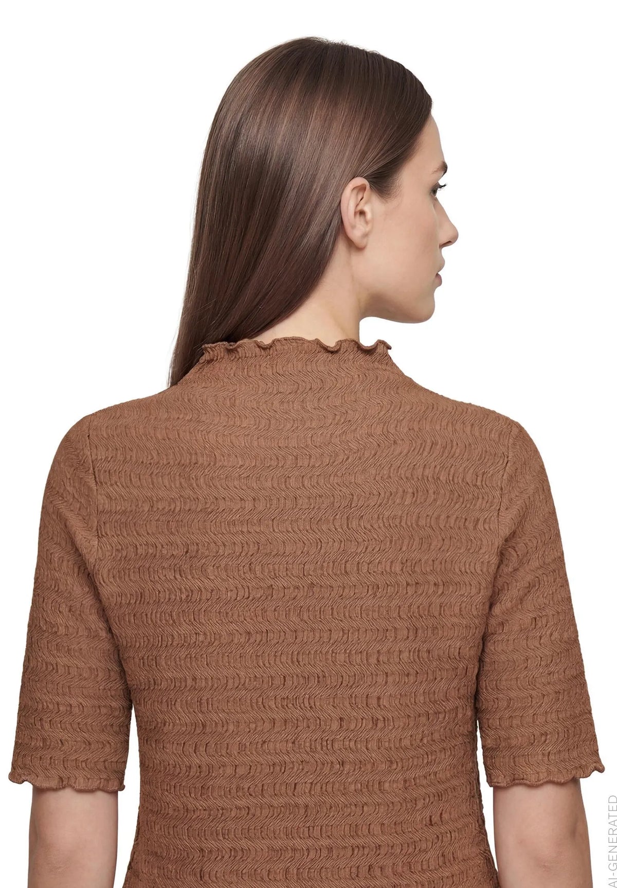 Betty Barclay Dark Coffee Women Textured Shirt SKU: 2932-1662_7048 Image 05