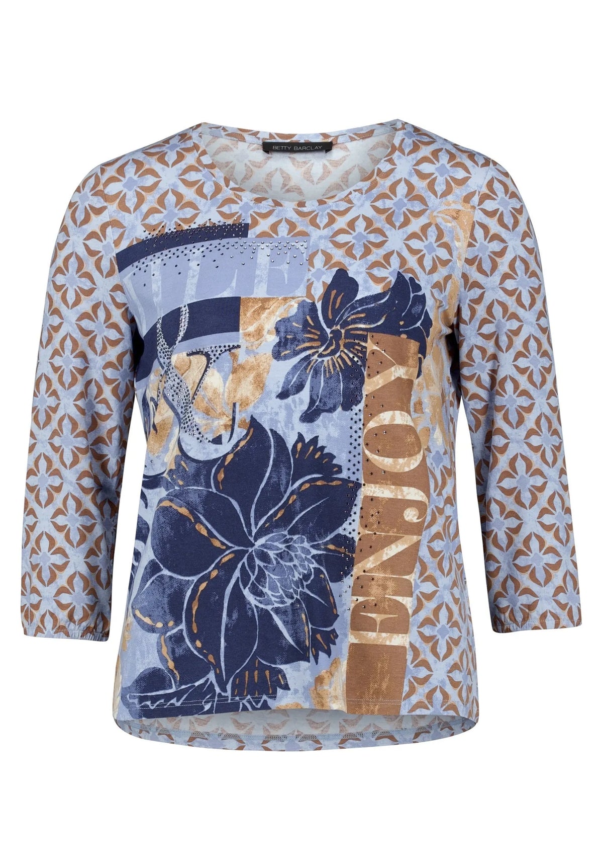 Betty Barclay Blue/Brown Women Oversized Top SKU: 2952-1715_8870 Image 06