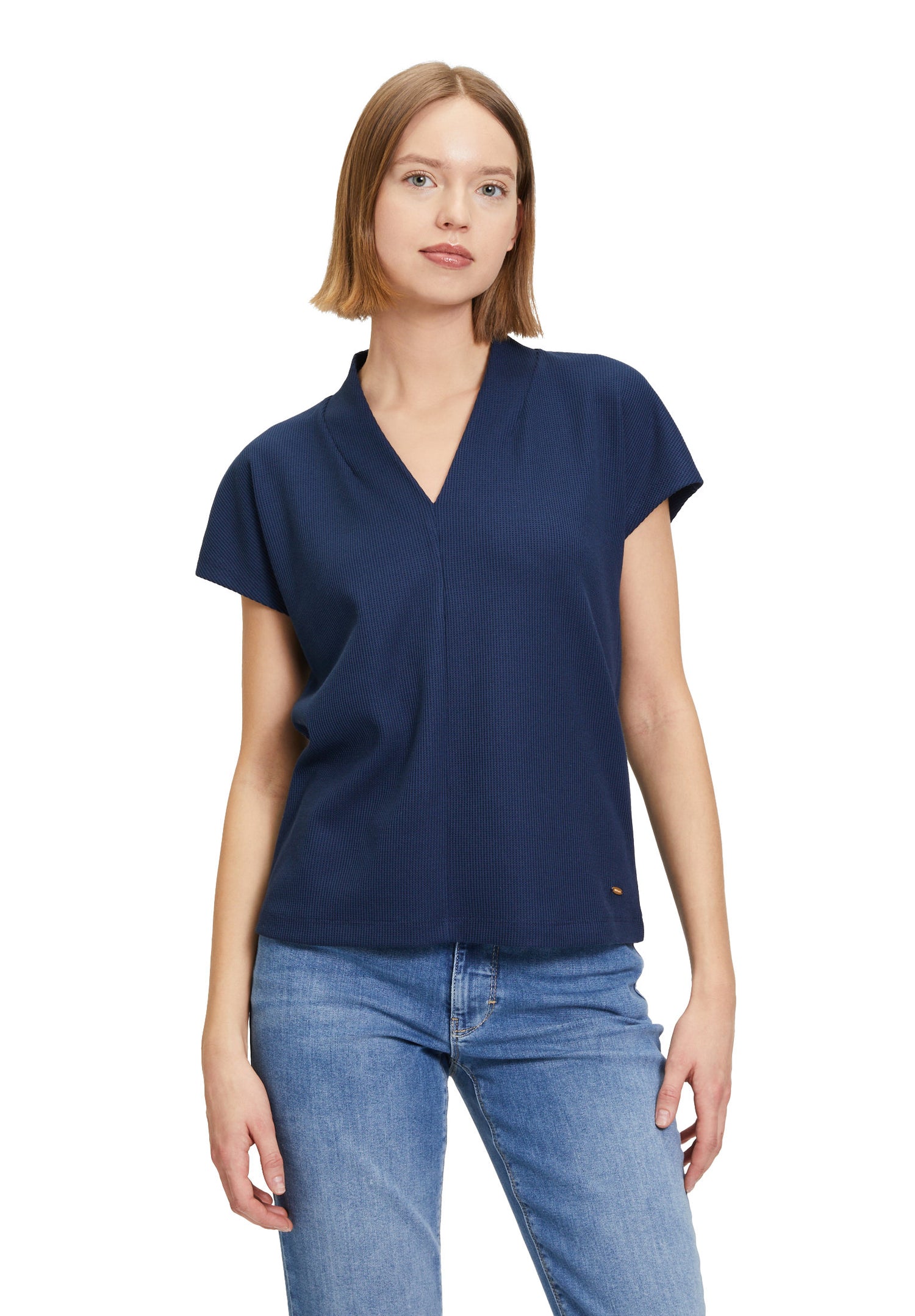 Cap Sleeve V Neck Blouse_2955 3316_8543_03