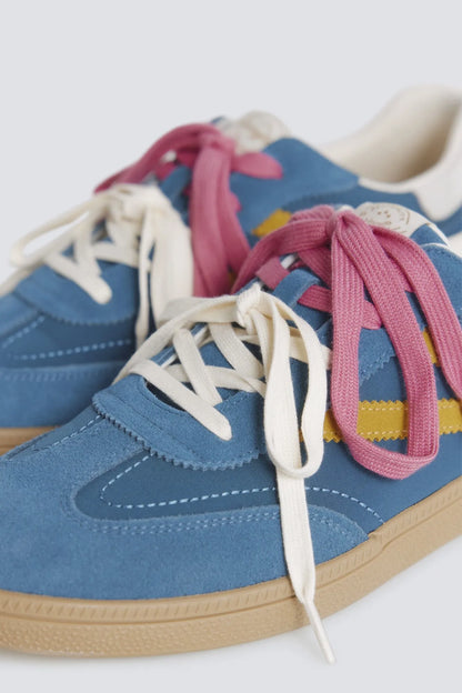 Springfield Blue Men Leather Retro Sneaker SKU: 2993183_12 Image 03