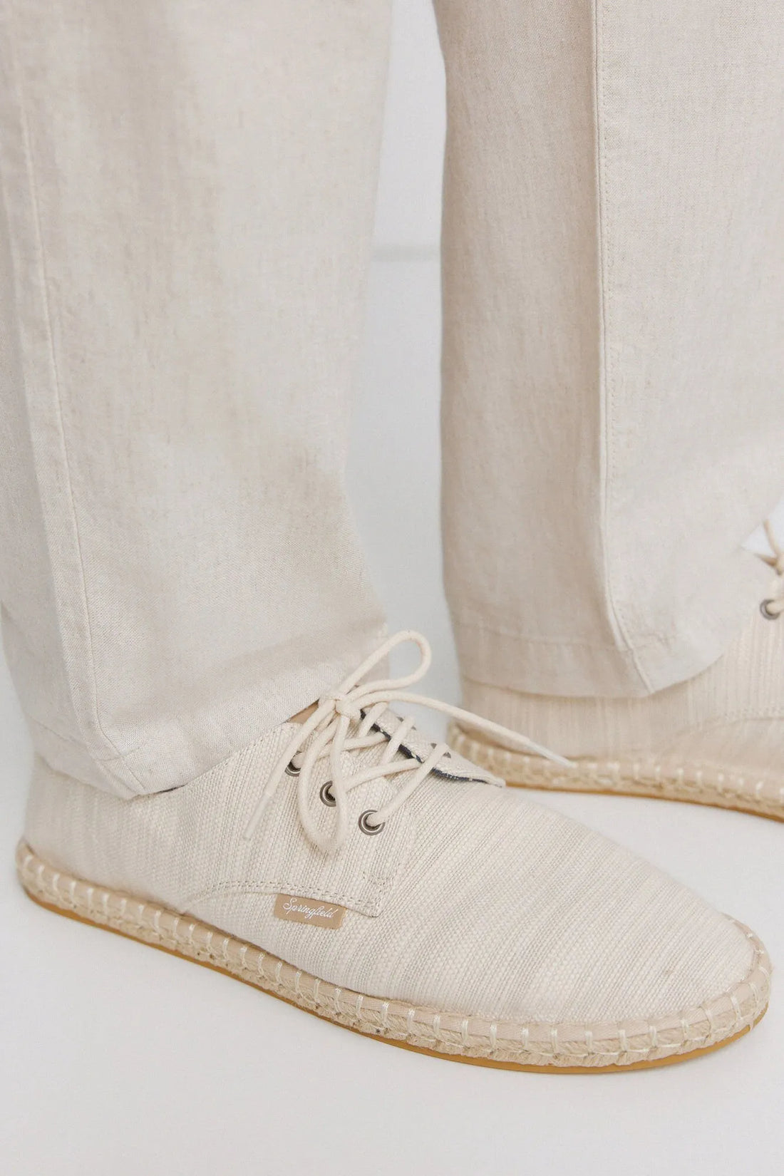 Springfield Beige Men Rustic Lace-Up Espadrille SKU: 2993193_51 Image 01