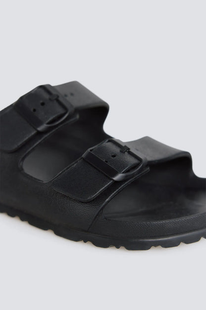 Springfield Black Men Rubber Buckle Sandal SKU: 2993195_01 Image 04
