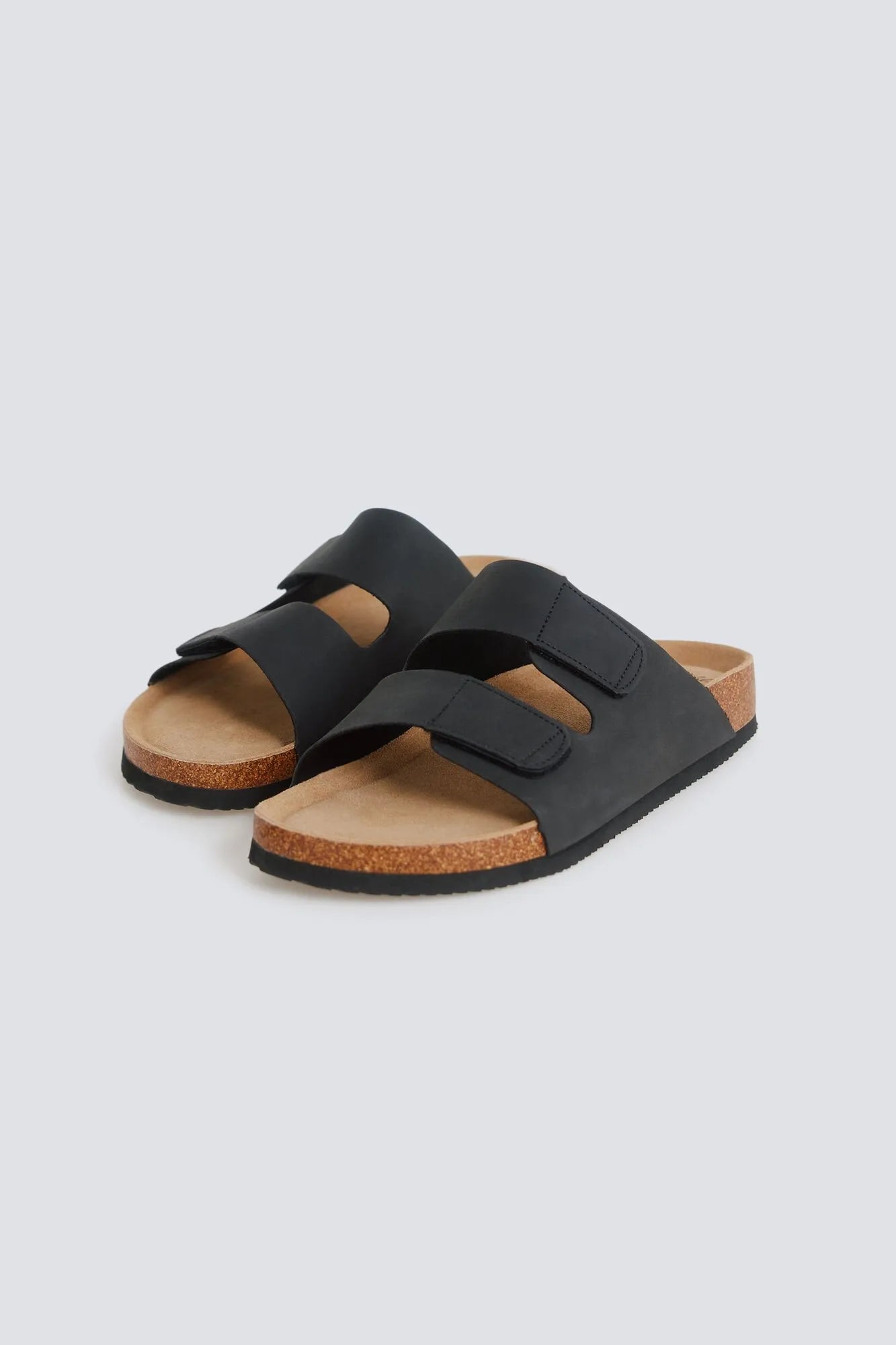 Springfield Black Men Double Strap Velcro Sandal SKU: 2993203_01 Image 05