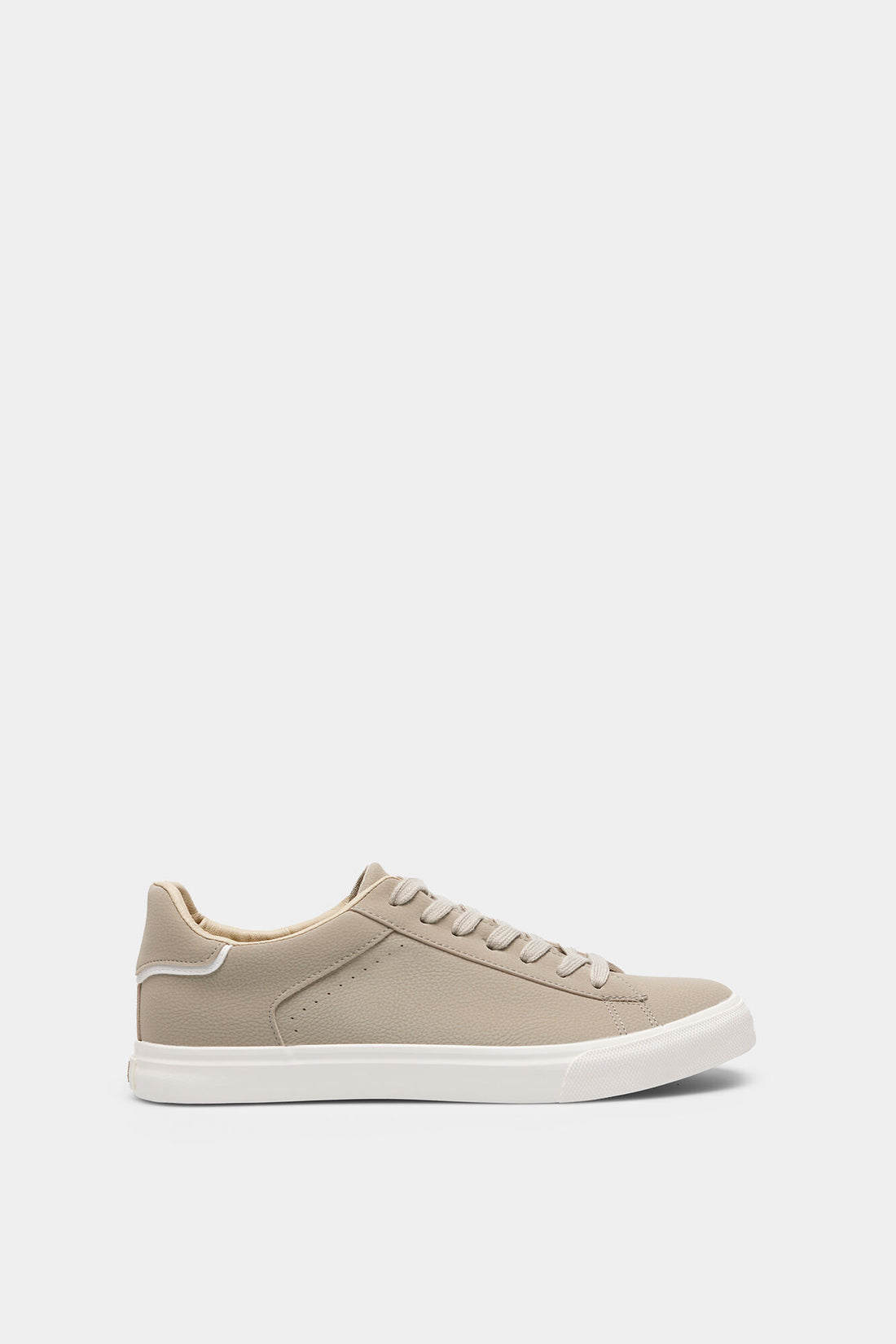 Beige Lace Up Trainers With White Sole_2997584_41_01