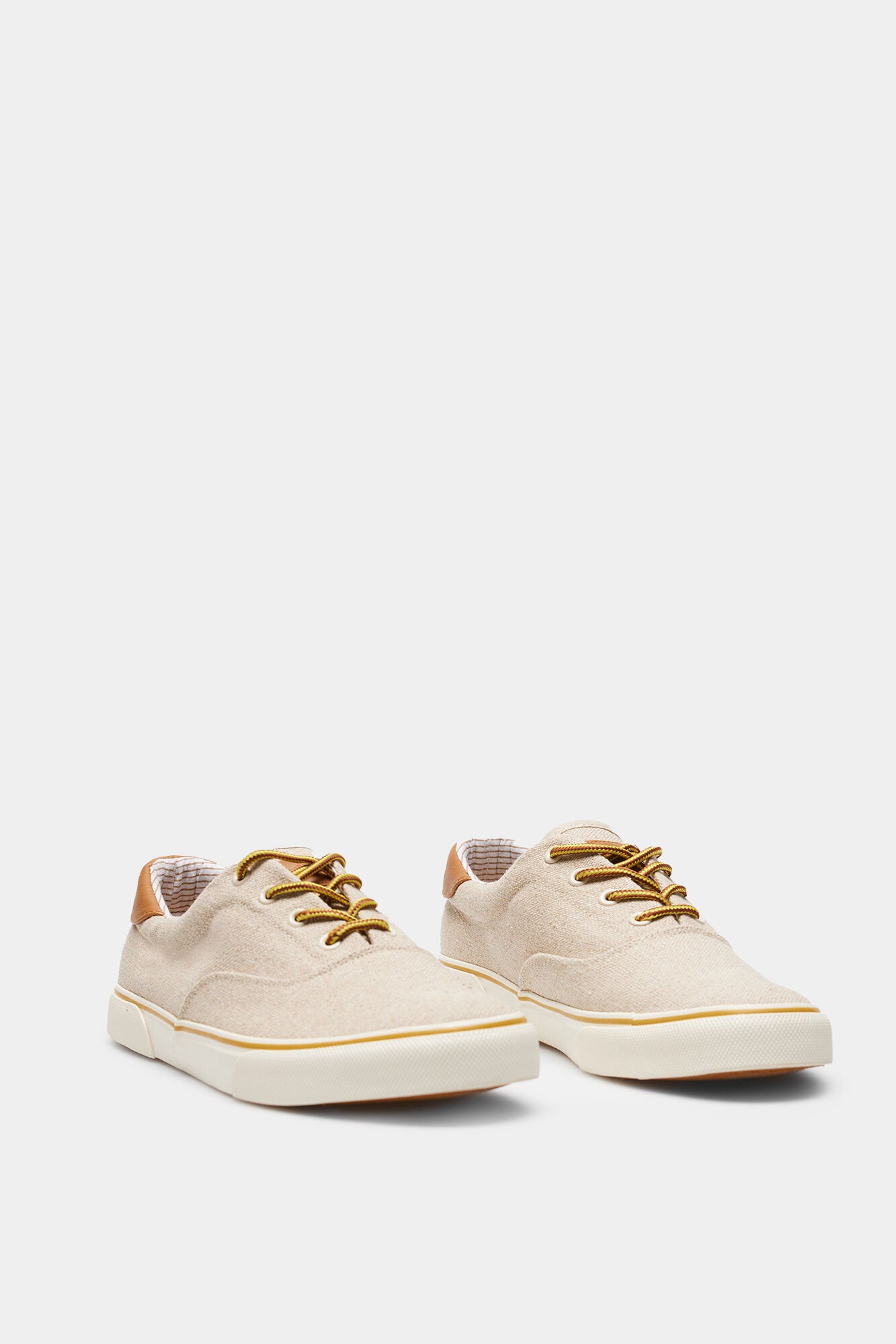 Beige And Brown Lace Up Trainers_2997585_97_03