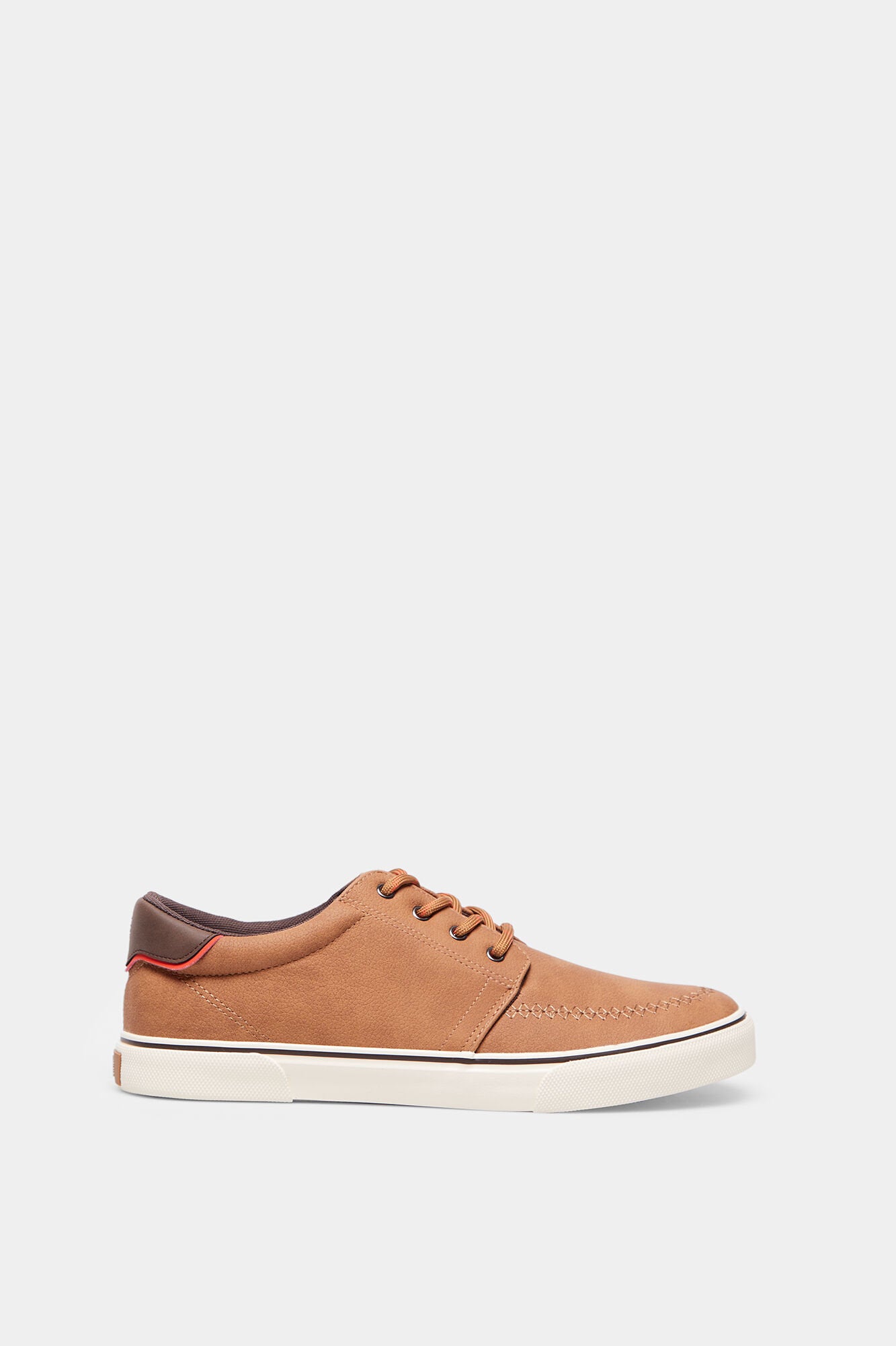 Brown Lace Up Trainers With White Sole_2997586_30_01