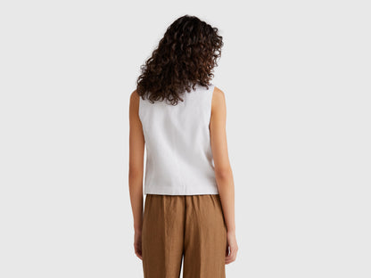 Benetton_Pure Linen Vest_2AGHDJ00G_101_02