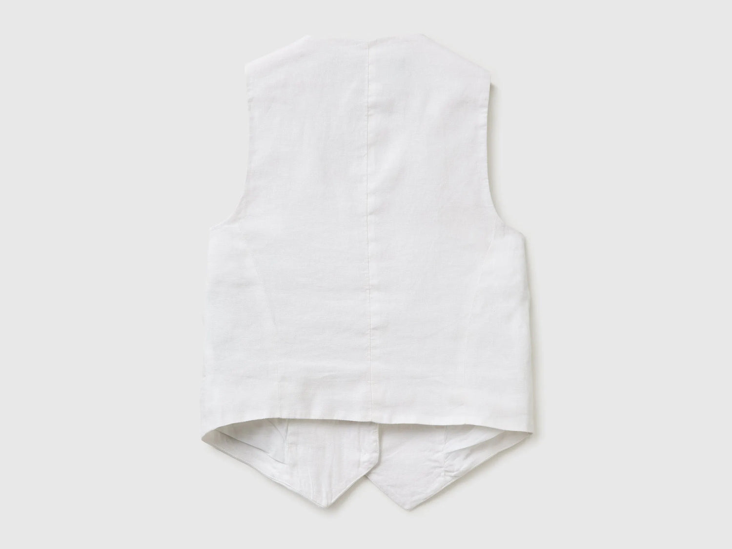 Benetton White Women 100% Linen Vest SKU: 2AGHDJ014_101 Image 02