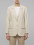 Benetton Beige Women Blazer in Pure Linen SKU: 2AGHDW00R_152 Image 00