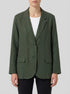 Benetton Military Green Women Blazer in Pure Linen SKU: 2AGHDW00R_20W Image 00
