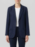 Benetton Dark Blue Women Blazer in Pure Linen SKU: 2AGHDW00R_252 Image 00