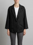Benetton Black Women 100% Linen Single-Breasted Blazer SKU: 2AGHDW03J_100 Image 00