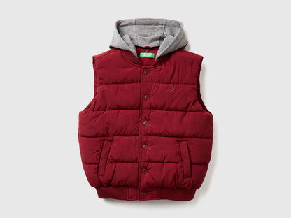 Benetton_Burgundy_Padded Vest with Removable Hood_2IGGCJ012_129_01