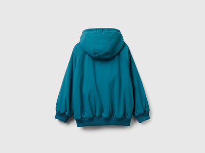 Benetton Teal Boys Nylon Jacket with Hood SKU: 2IGGCN06J_3C5 Image 02
