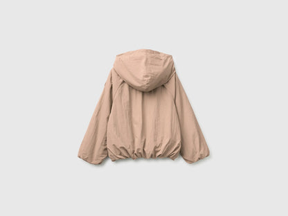 Benetton Dove Gray Girls Oversized Nylon Jacket SKU: 2IGGCN07E_199 Image 02