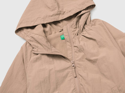 Benetton Dove Gray Girls Oversized Nylon Jacket SKU: 2IGGCN07E_199 Image 03