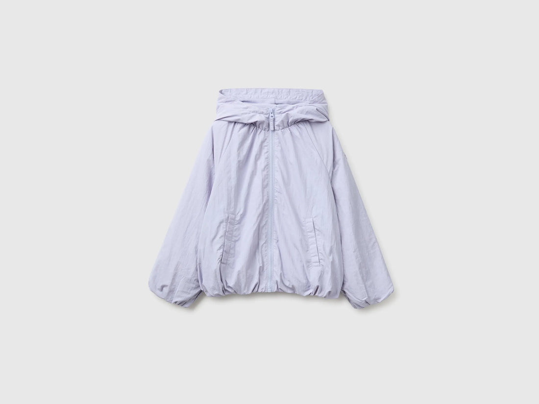 Benetton Lavender Girls Oversized Nylon Jacket SKU: 2IGGCN07E_19B Image 01