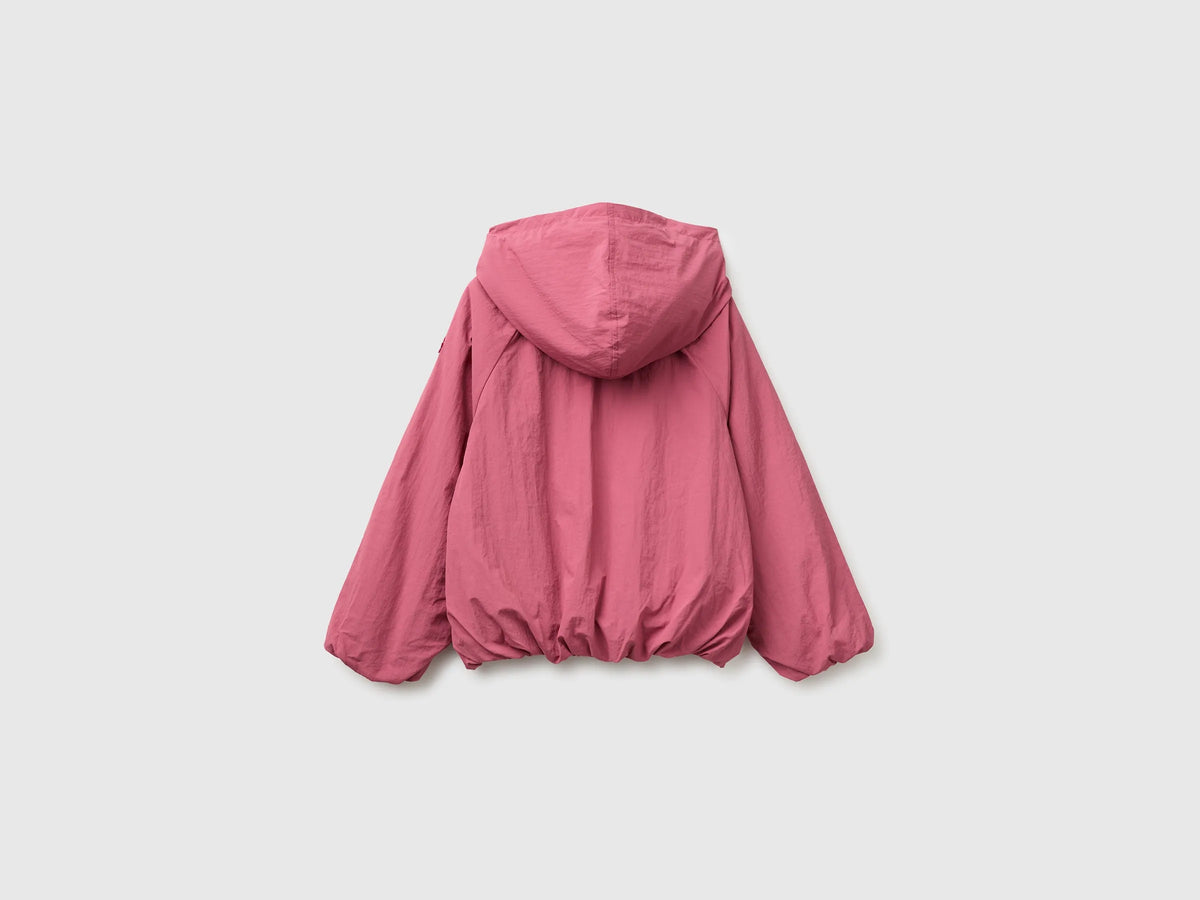 Benetton Fuchsia Girls Oversized Nylon Jacket SKU: 2IGGCN07E_2J4 Image 02