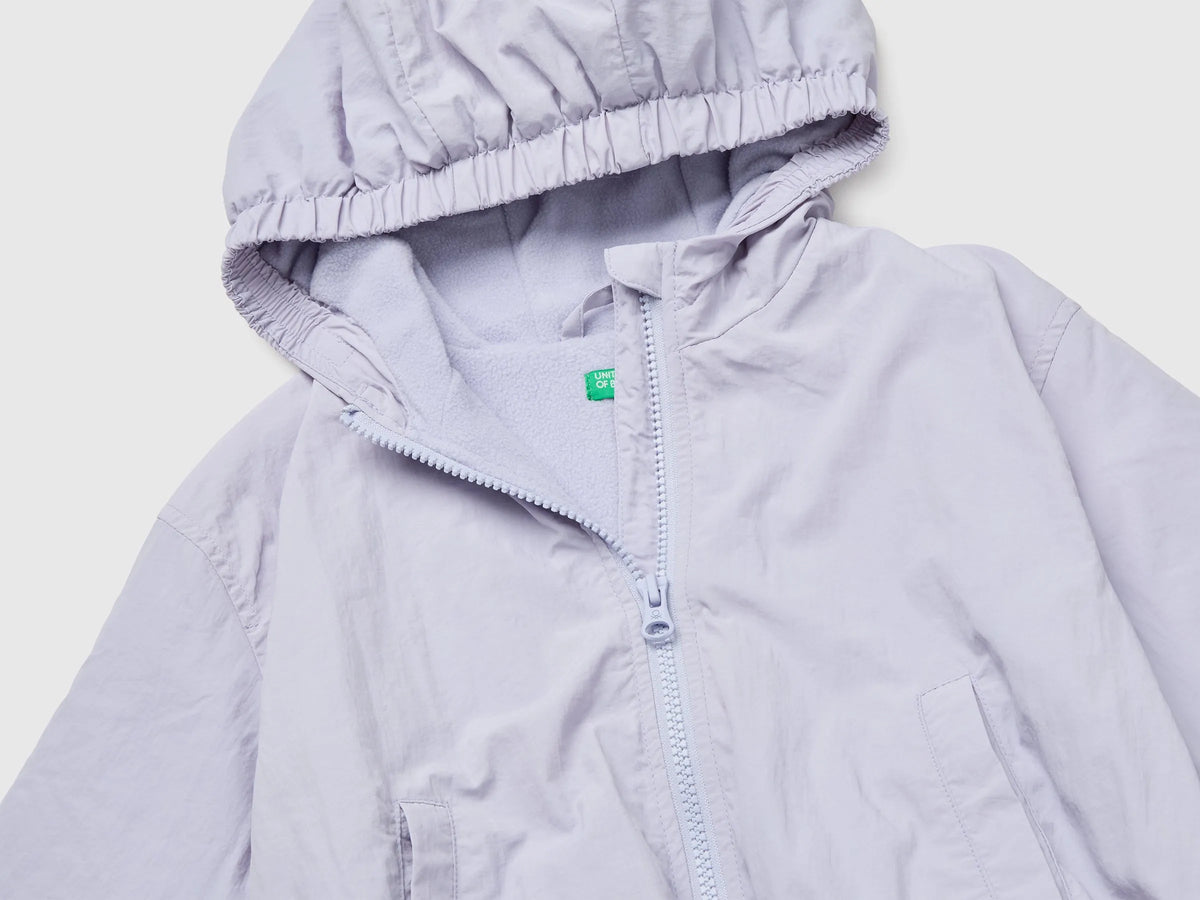 Benetton Lavender Girls Nylon Jacket with Hood SKU: 2IGGGN04L_19B Image 03