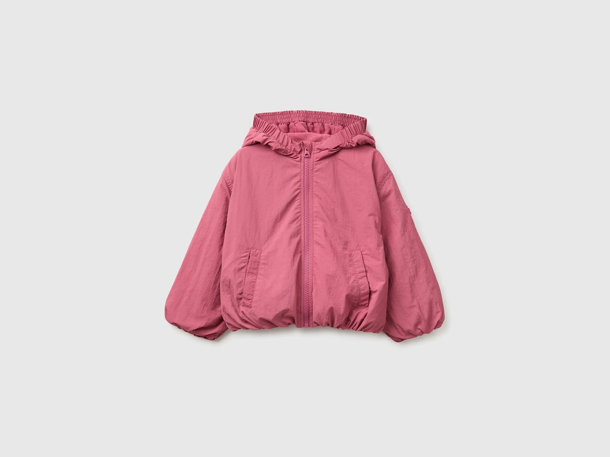 Benetton Fuchsia Girls Nylon Jacket with Hood SKU: 2IGGGN04L_2J4 Image 01