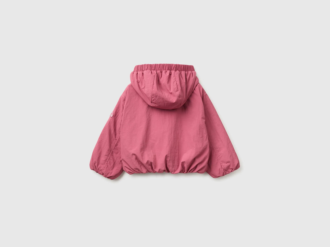 Benetton Fuchsia Girls Nylon Jacket with Hood SKU: 2IGGGN04L_2J4 Image 02