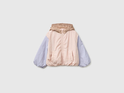 Benetton Soft Pink Girls Nylon Jacket with Hood SKU: 2IGGGN04L_901 Image 01