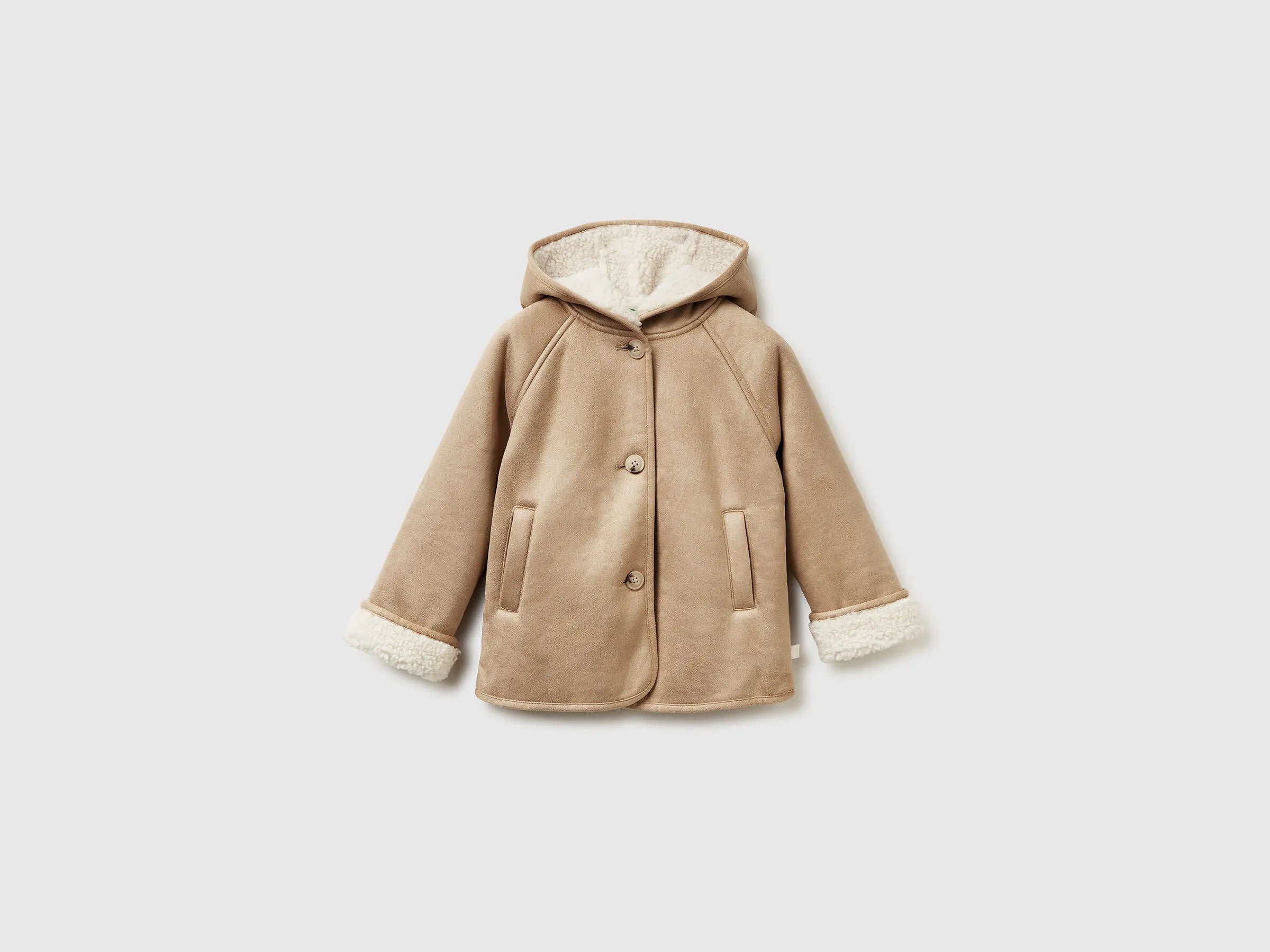 Benetton_Beige_Hooded Jacket with Suede Look_2JLAGN044_901_01