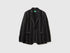 Benetton Black Women Striped Linen Blend Blazer SKU: 2K9FDW03Q_903 Image 01