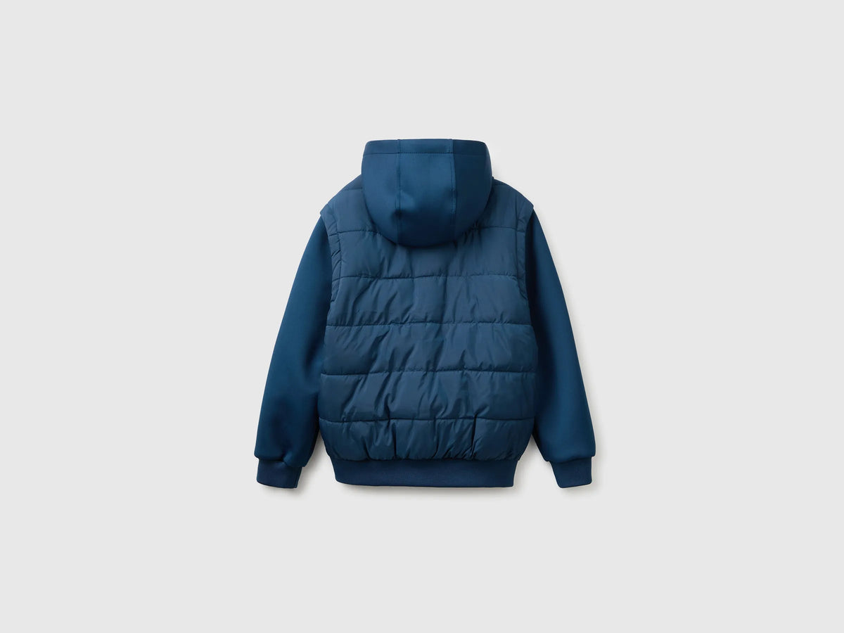 Benetton Dark Blue Boys Jacket with Detachable Sleeves SKU: 2KL9CN07H_37T Image 02