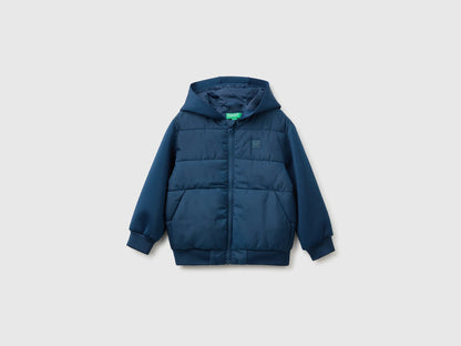 Benetton Dark Blue Boys Jacket with Neoprene Inserts SKU: 2KL9GN04P_37T Image 01