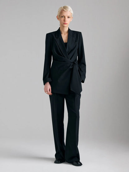 Sisley Black Women Knotted Blazer SKU: 2KVXLW03U_100 Image 01