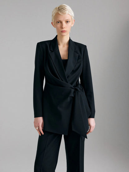 Sisley Black Women Knotted Blazer SKU: 2KVXLW03U_100 Image 03