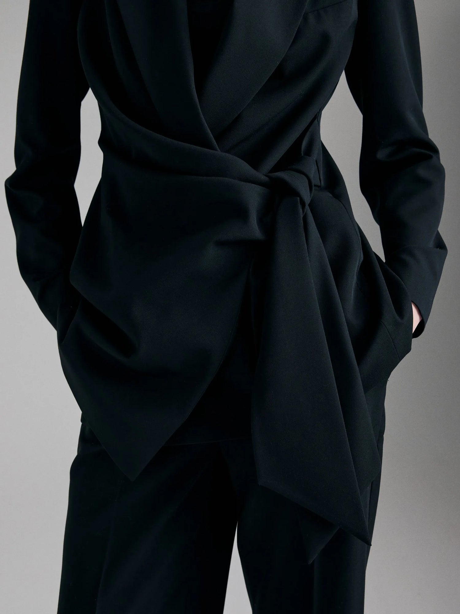 Sisley Black Women Knotted Blazer SKU: 2KVXLW03U_100 Image 04