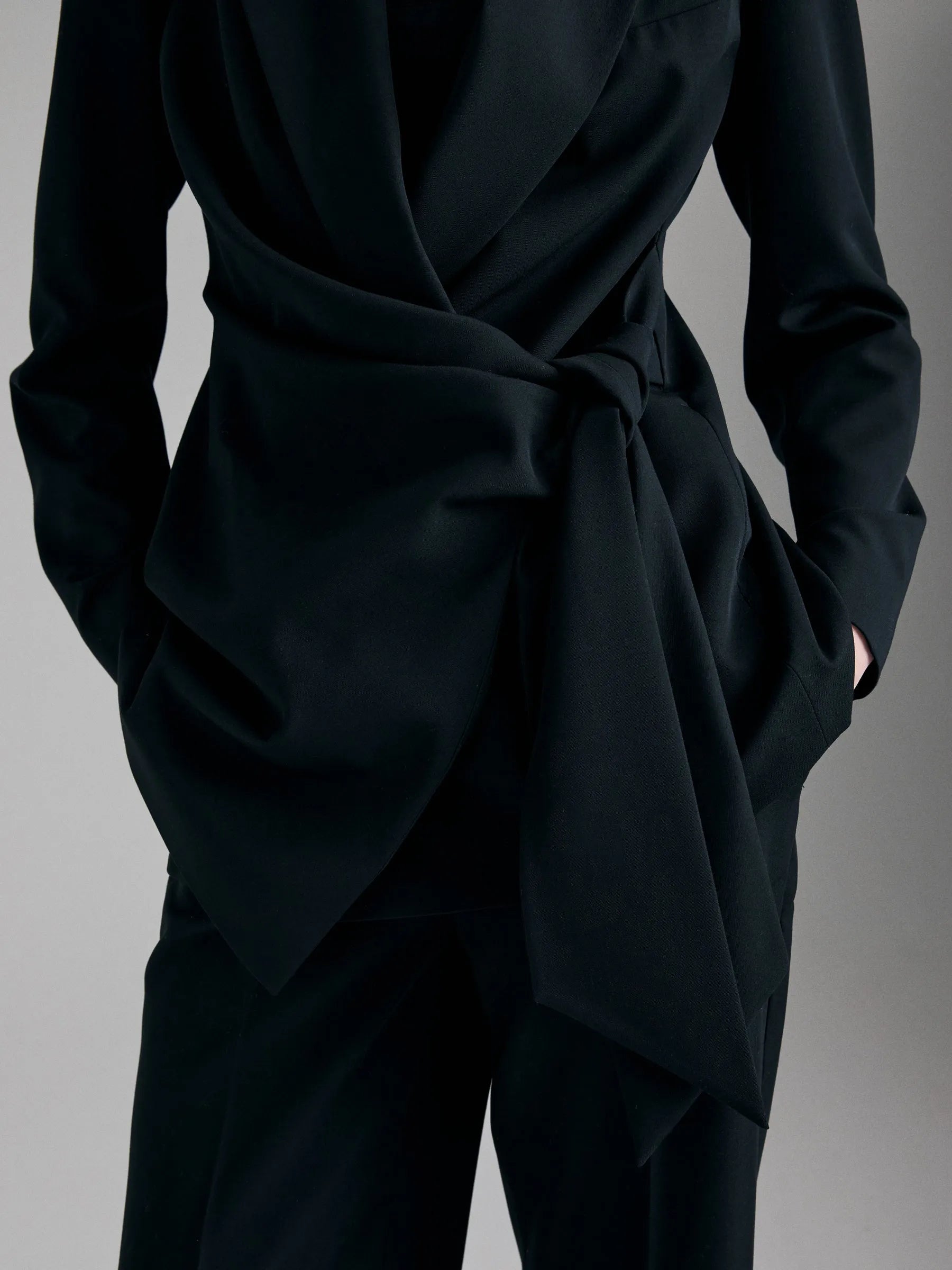 Sisley Black Women Knotted Blazer SKU: 2KVXLW03U_100 Image 04