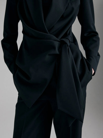 Sisley Black Women Knotted Blazer SKU: 2KVXLW03U_100 Image 04