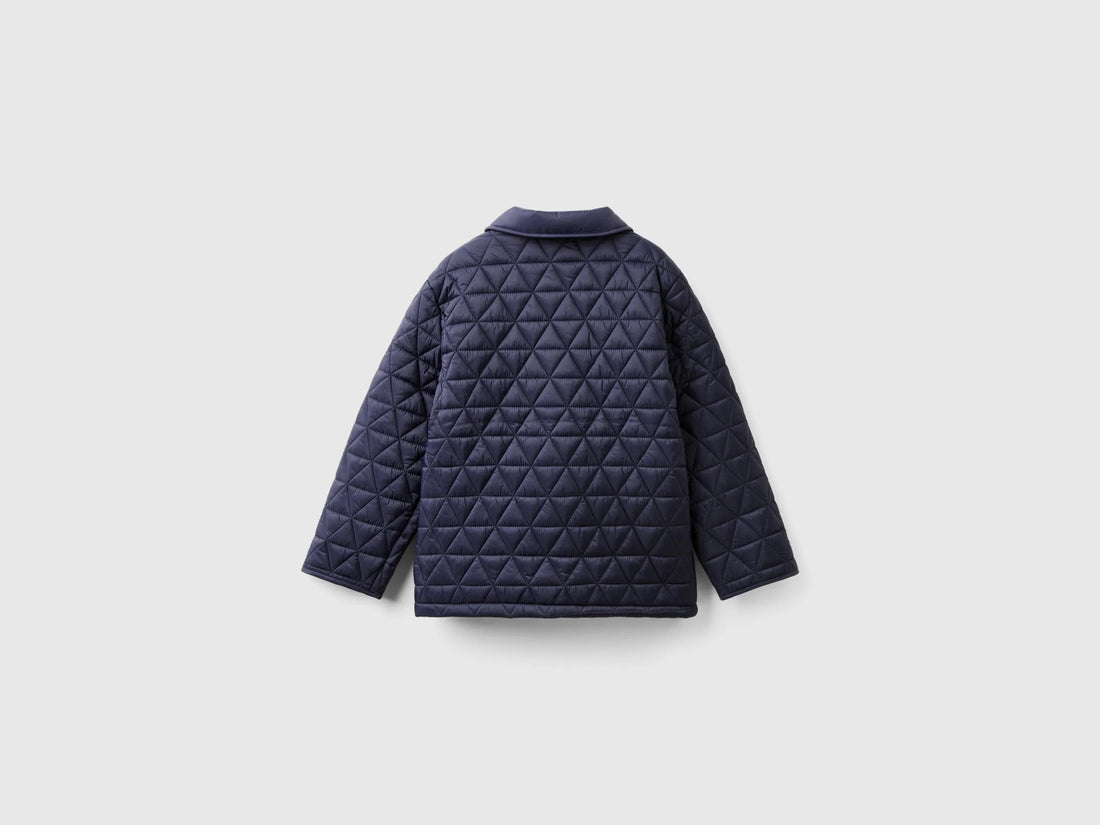 Benetton Dark Blue Boys Quilted "Rain Defender" Jacket SKU: 2MJACN053_252 Image 02