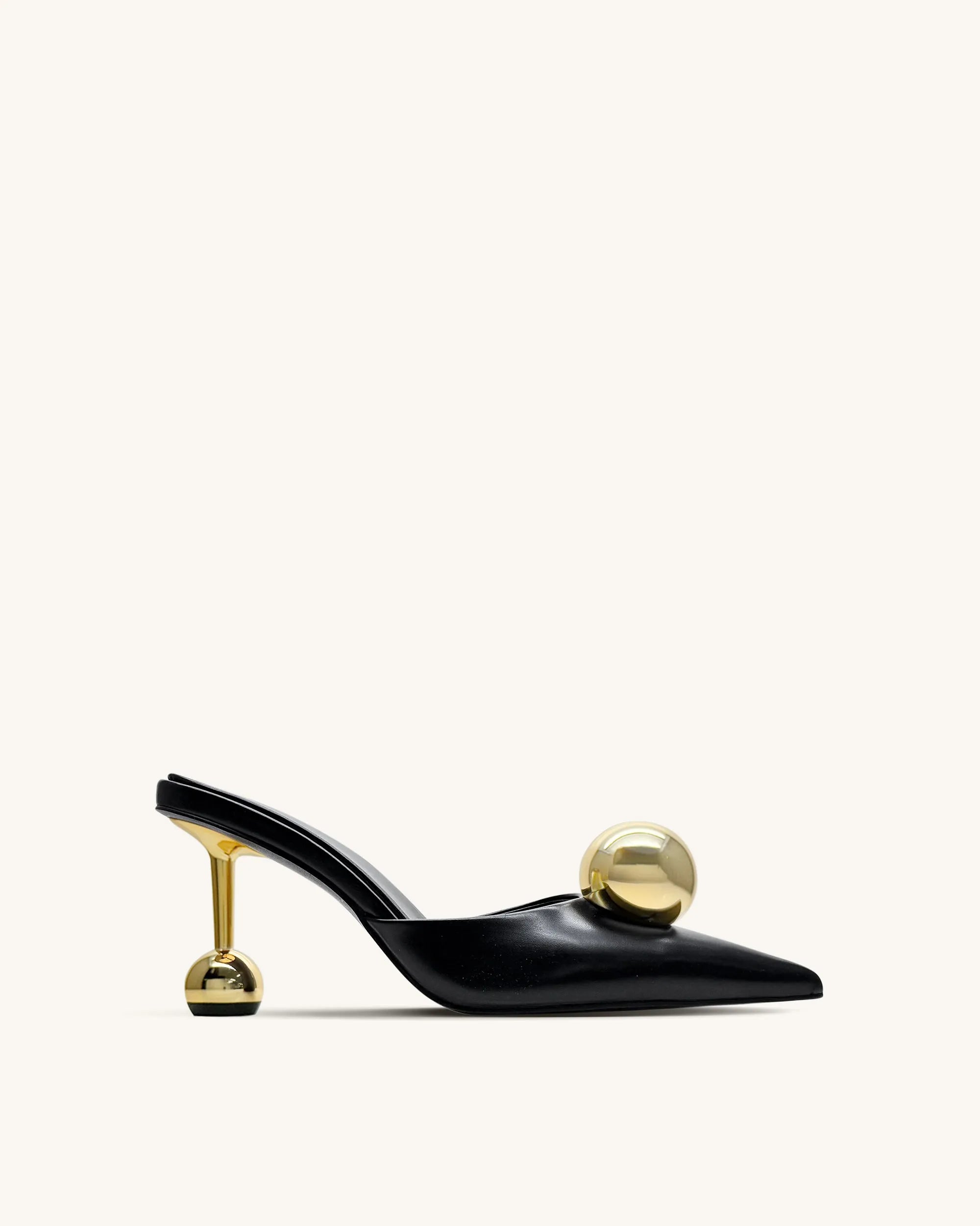 JW PEI Black Women Sofia Sphere Heel Mules - Black SKU: 2MS83-1_Black Image 01