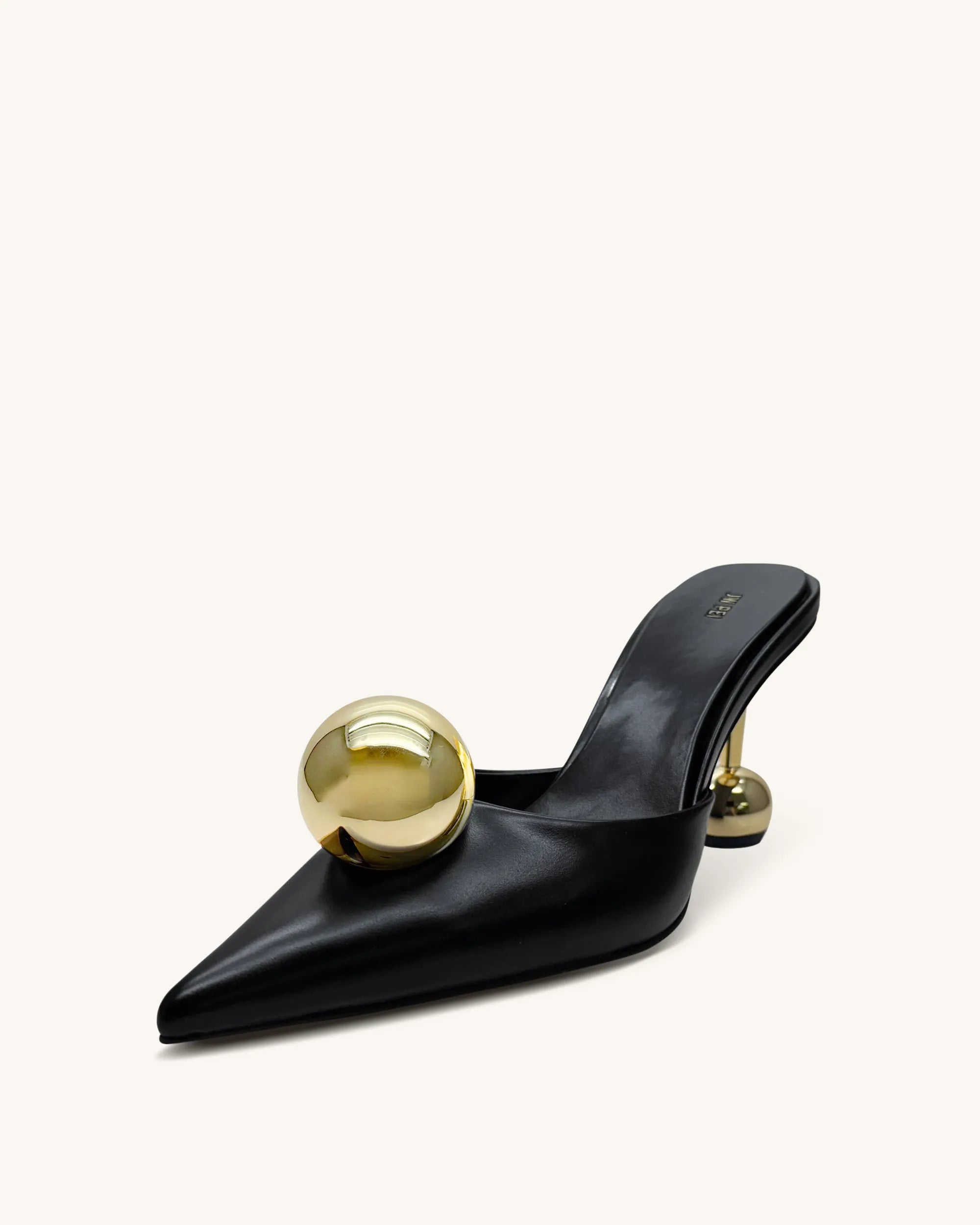 JW PEI Black Women Sofia Sphere Heel Mules - Black SKU: 2MS83-1_Black Image 03