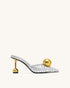 JW PEI Silver & Gold  Sofia Woven Sphere Heel Mules  SKU: 2MS83-9_Silver & Gold Image 02