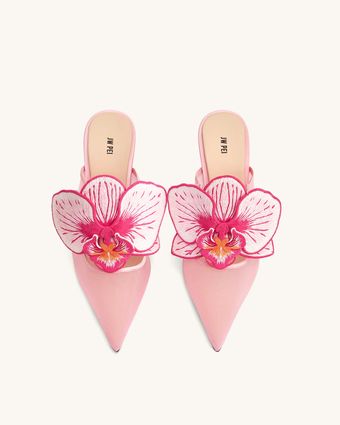 JW PEI Pink Women Sofia Orchid Sphere Heel Mules  SKU: 2MS83X001-4_Pink Image 02