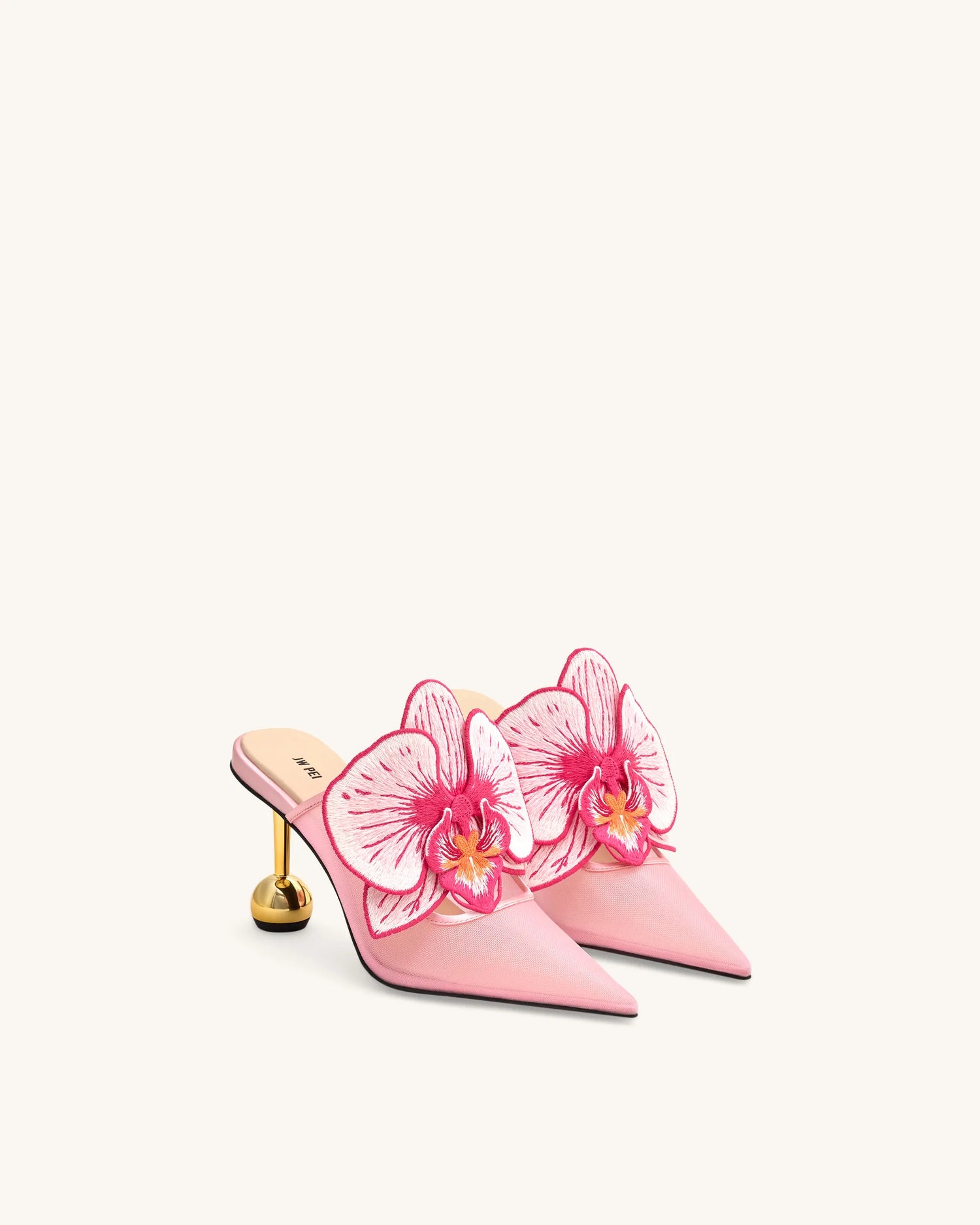 JW PEI Pink Women Sofia Orchid Sphere Heel Mules  SKU: 2MS83X001-4_Pink Image 03