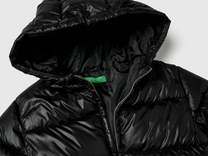 Benetton Black Girls Long Jacket with Belt SKU: 2NQRCN06O_100 Image 03
