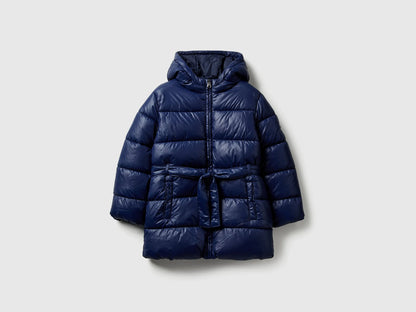 Benetton Dark Blue Girls Long Jacket with Belt SKU: 2NQRCN06O_252 Image 01