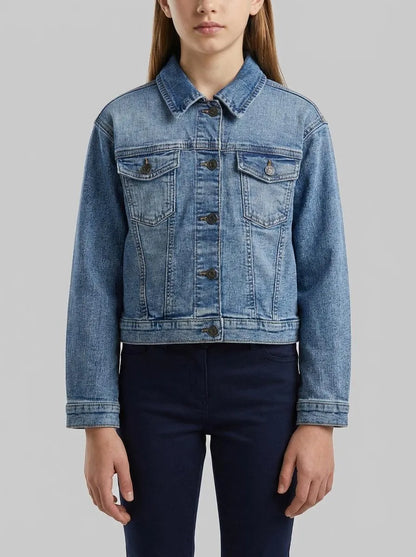 Benetton Light Blue Girls Oversized Denim Jacket SKU: 2PORCN061_902 Image 00