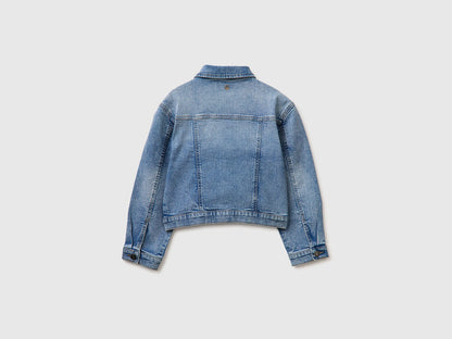 Benetton Light Blue Girls Oversized Denim Jacket SKU: 2PORCN061_902 Image 02
