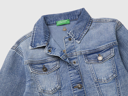Benetton Light Blue Girls Oversized Denim Jacket SKU: 2PORCN061_902 Image 03
