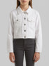 Benetton White Girls Cropped Cotton Jacket SKU: 2PYACN074_701 Image 00