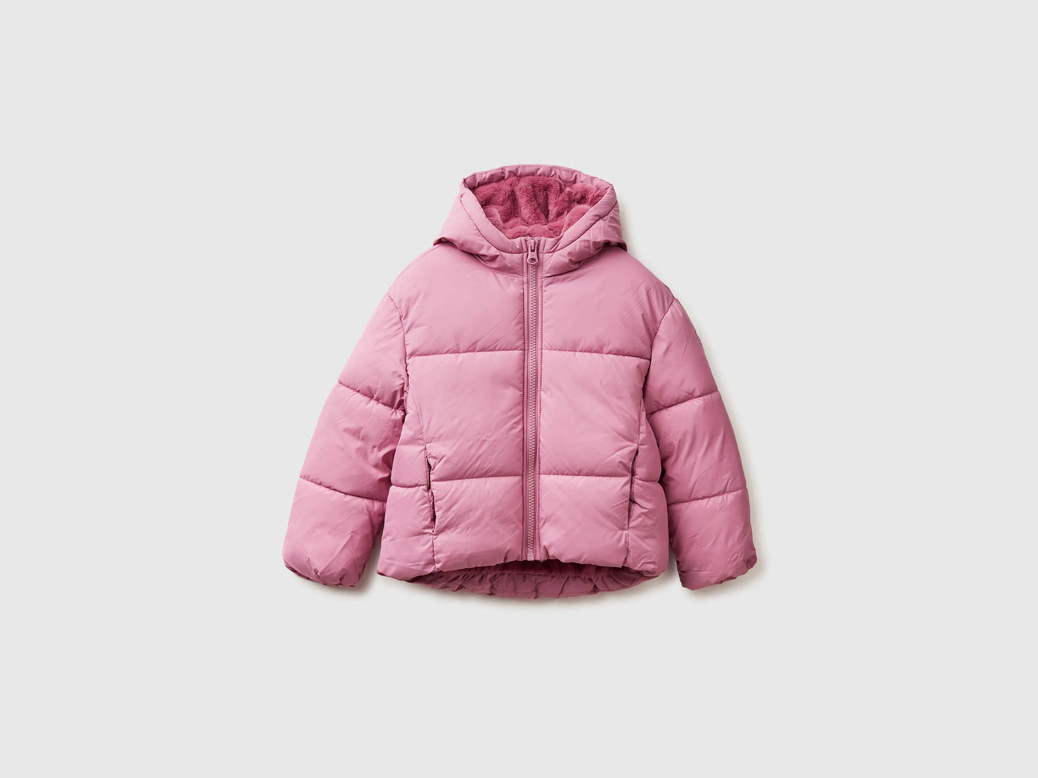 Benetton Pink Girls Padded Jacket with Hood SKU: 2SJ1CN05D_2G9 Image 01