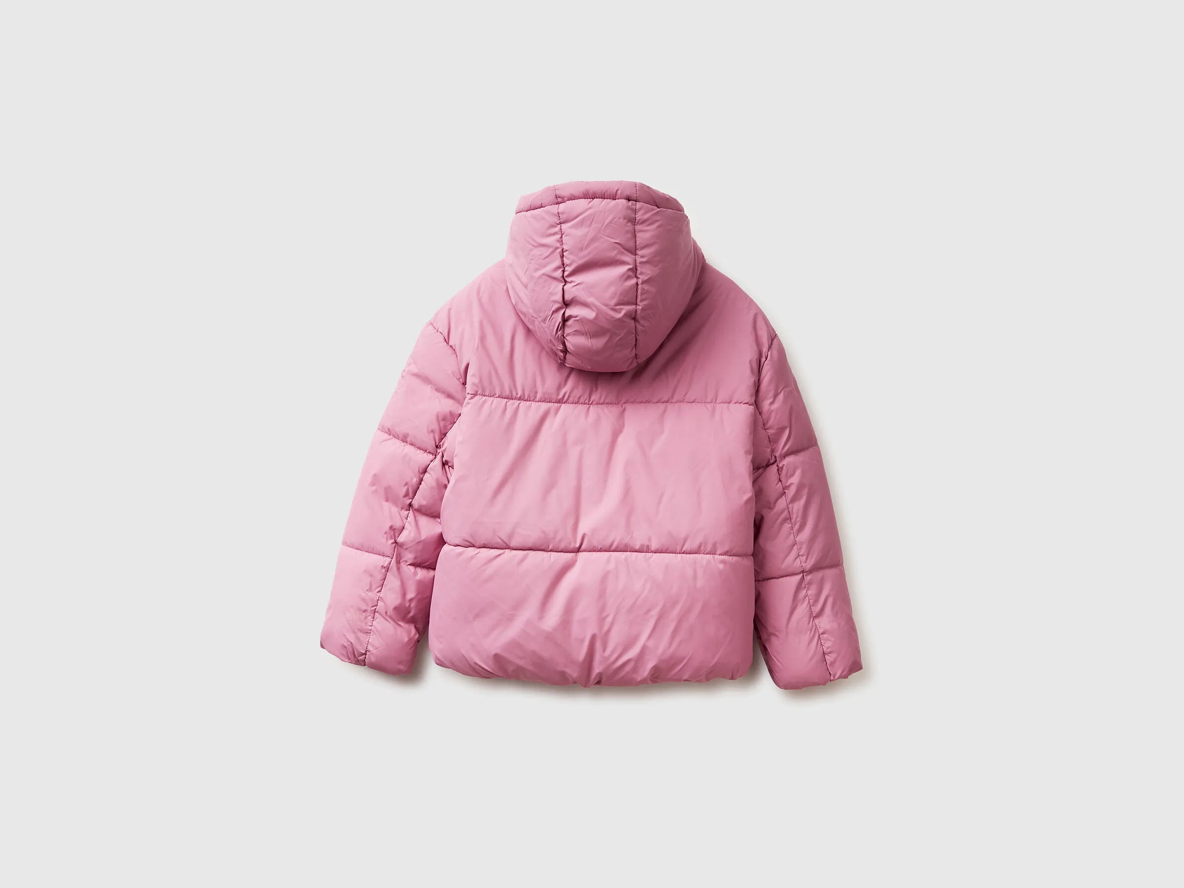 Benetton Pink Girls Padded Jacket with Hood SKU: 2SJ1CN05D_2G9 Image 02