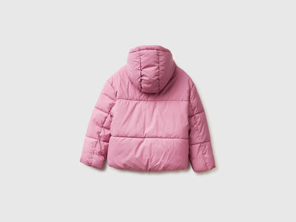 Benetton Pink Girls Padded Jacket with Hood SKU: 2SJ1CN05D_2G9 Image 02